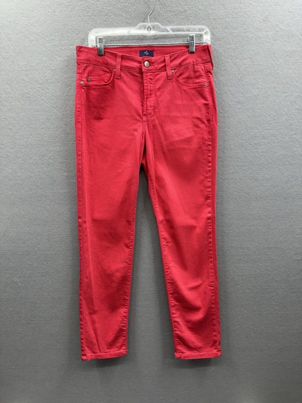 NYDJ Pants Women 6 Red Ankle Mid Rise Stretch Trousers Classic Fit USA Lift Tuck